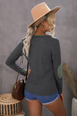 Contrast Slim Bottoming Shirt