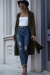 Long Single-Breasted Windbreaker