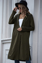 Long Single-Breasted Windbreaker