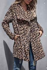 Leopard Trench Faux Fur coat
