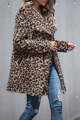 Leopard Trench Faux Fur coat