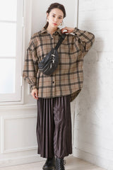 Single Breasted Tweed Plaid Flannel Shirt