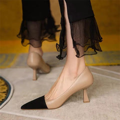 Mixed Colors Pointed Toe Basic Pumps