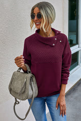 Multi Panel Slant Collar Sweater