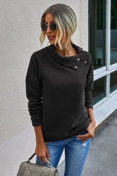 Multi Panel Slant Collar Sweater