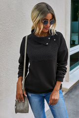 Multi Panel Slant Collar Sweater