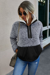 Patchwork Zip Pocket Pullover