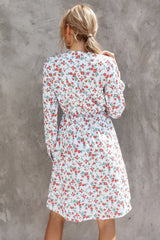 Long Sleeve Printed Loose Dress