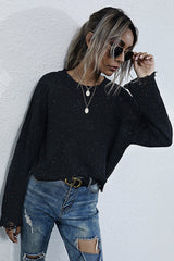 Long-sleeved Round Neck Knit Sweater