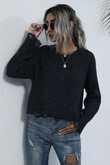Long-sleeved Round Neck Knit Sweater