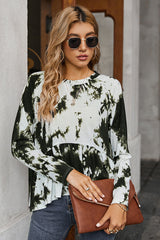 Tie-dye Printed Crew Neck T-shirt