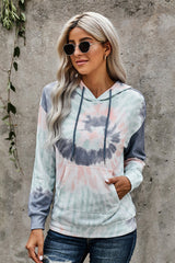Tie-dyed Hooded Pocket Sweater