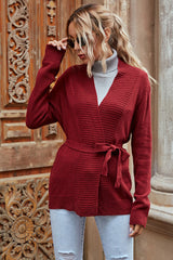 V-neck Loose Lace Knitted Sweater Coat