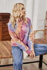 Long-sleeved High-neck Tie-dye Sweater