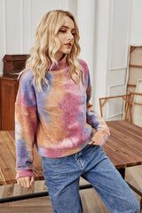Long-sleeved High-neck Tie-dye Sweater