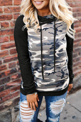 Camouflage Piled-collar Hooded Sweater