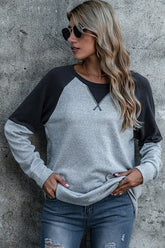 Contrast Patchwork Long Sleeve Top