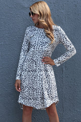 Leopard Print Round Neck Dress