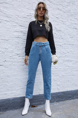 Denim Straight-leg Trousers