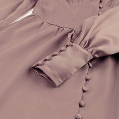 Elegant Lantern Sleeves Satin Dress