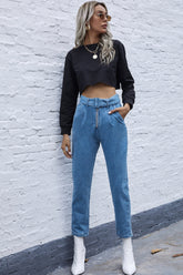 Denim Straight-leg Trousers