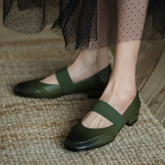 Retro Mary Jane Slim Toe Strap Flats