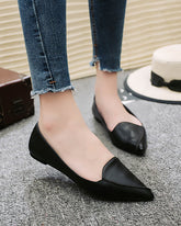 Plain Flat Point Toe Date Comfort Flats