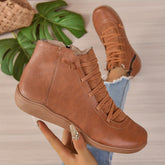 Side Zipper Slip On Comfy Soft Sole Platform Ankle Boots