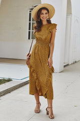 Ruffled Polka Dot Maxi Dress