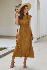 Ruffled Polka Dot Maxi Dress