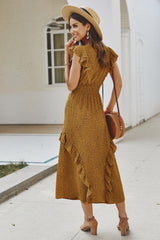 Ruffled Polka Dot Maxi Dress