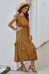 Ruffled Polka Dot Maxi Dress