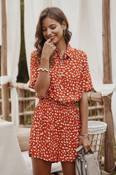 Printed Shirt Romper