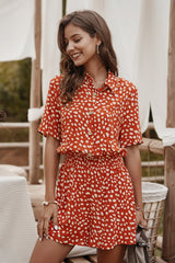 Printed Shirt Romper