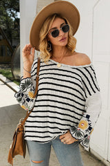 Embroidered Striped T-shirt