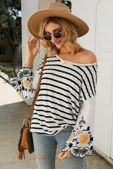 Embroidered Striped T-shirt