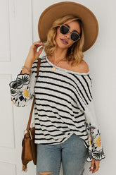Embroidered Striped T-shirt
