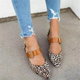Leopard Print Adjustable Buckle Sandals