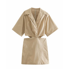 Chic Back Zip Cut Out Short Dress