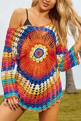 Colorful Knitted Cover Up Beach Dress