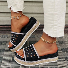 Platform Solid Color Slippers
