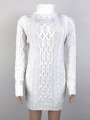 Turtleneck Cable Knit Dress