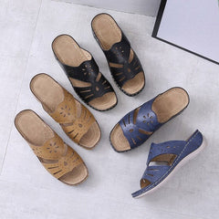 Slip On Sewing Open Toe Wedge Slippers