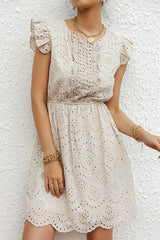 Princess of the Wilderness Ruffled Hollow Stitching Dress