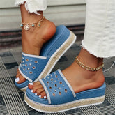 Platform Solid Color Slippers