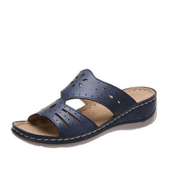 Slip On Sewing Open Toe Wedge Slippers