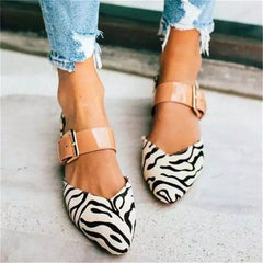Leopard Print Adjustable Buckle Sandals