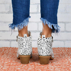 Zipper Thick Heel Ankle Boots