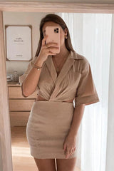 Chic Back Zip Cut Out Short Dress