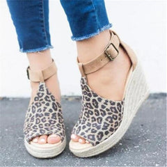 Flock Wedges High Ankle Sandals